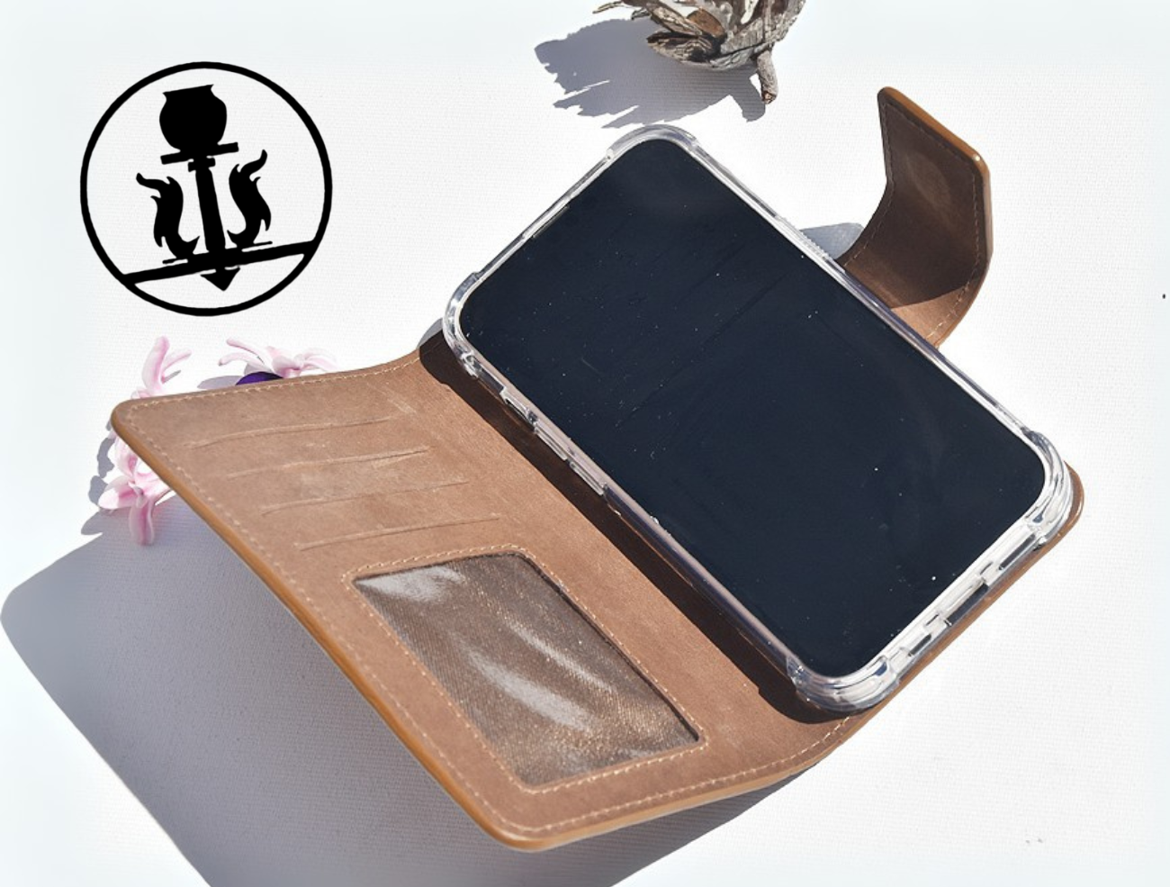 Braune Leder Handyhülle für Samsung Galaxy A40