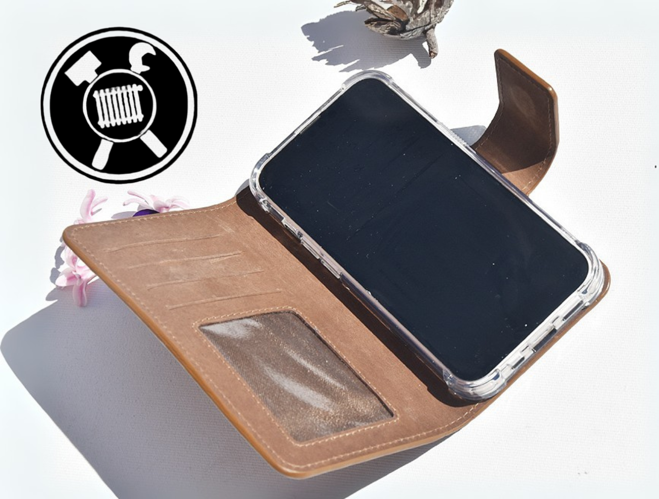Braune Leder Handyhülle für Samsung Galaxy A22 2021