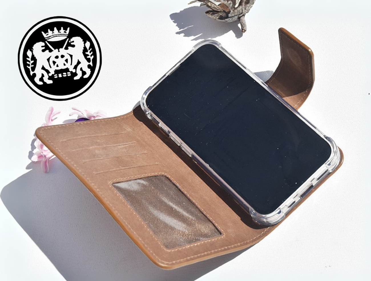 Braune Leder Handyhülle für iPhone 12 Pro