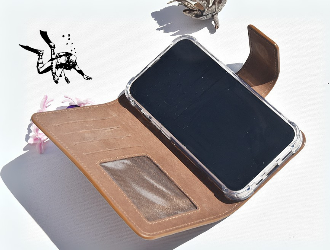 Braune Leder Handyhülle für iPhone 13