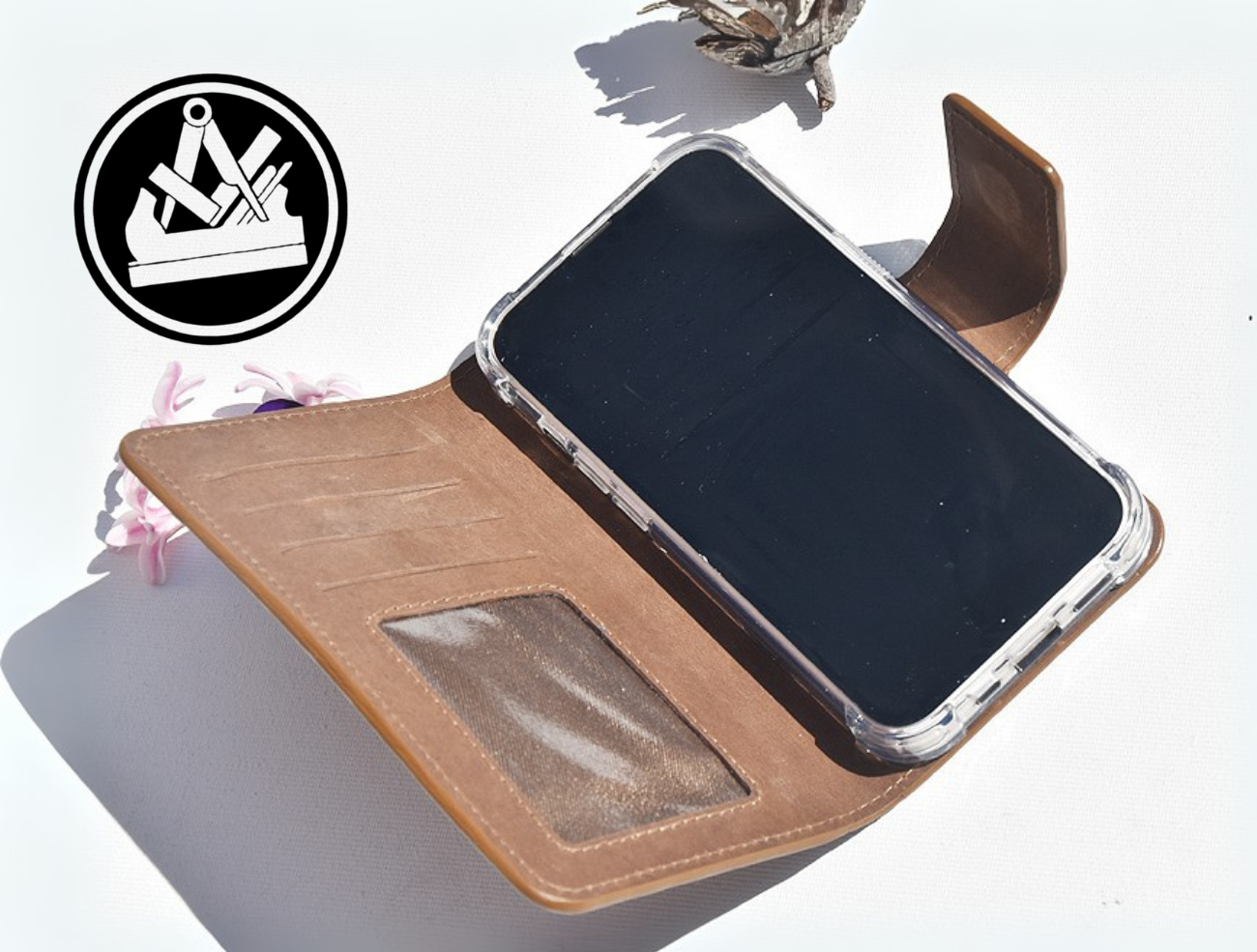 Braune Leder Handyhülle für iPhone 14 Mini